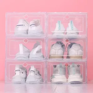 organisateur de chaussures, boîtes à chaussures transparentes, boîtes à chaussures en plastique, boîtes à chaussures empilables, boîte à chaussures en plastique