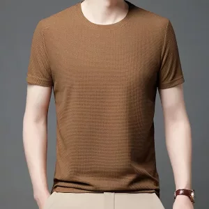 t-shirt pour hommes, t-shirt à col rond, t-shirt gaufré, t-shirt en coton, t-shirt à manches courtes