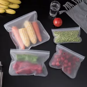 sac de conservation des aliments, sac alimentaire zippé, sacs zippés réutilisables, sac de conservation des aliments en silicone