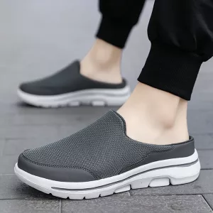 mules, mules pour hommes, chaussures à enfiler, mules décontractées, mules en maille