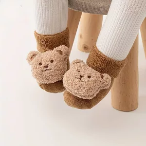 chaussettes bébé, chaussettes enfant, chaussettes antidérapantes, chaussettes coton, chaussettes adhérentes, chaussettes enfant, chaussettes animaux, chaussettes ours