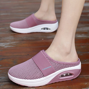 Sandales orthopédiques à semelles compensées - Rose